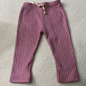 Peek Kids Sparkle Pink Ribbed Leggings